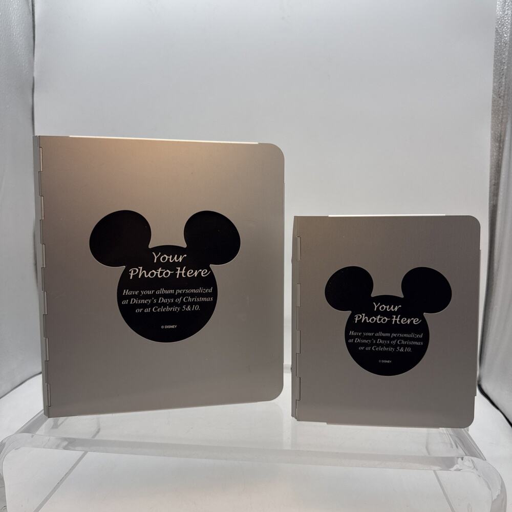 Two Matching New Silver Aluminum Walt Disney World Photo Albums